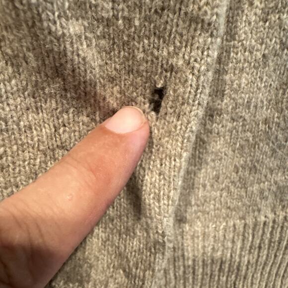 J Crew Sweater Mens L Beige 100% Lambs Wool Shawl Collar Preppy Office Casual - Picture 3 of 7